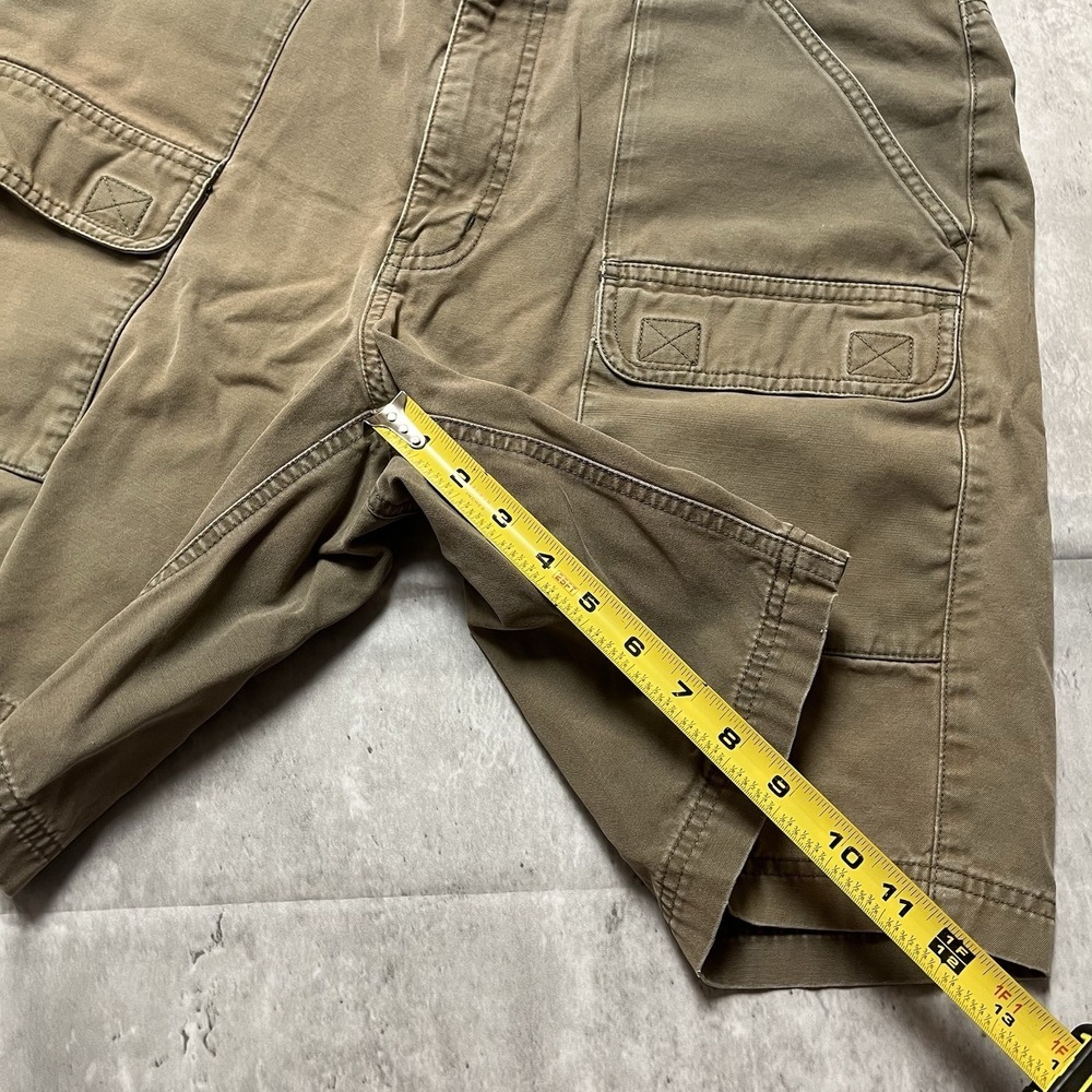 Eddie Bauer Shorts Mens 34 Green Cargo Outdoor Hiking Nylon Blend Zip Pocket - Picture 5 of 9